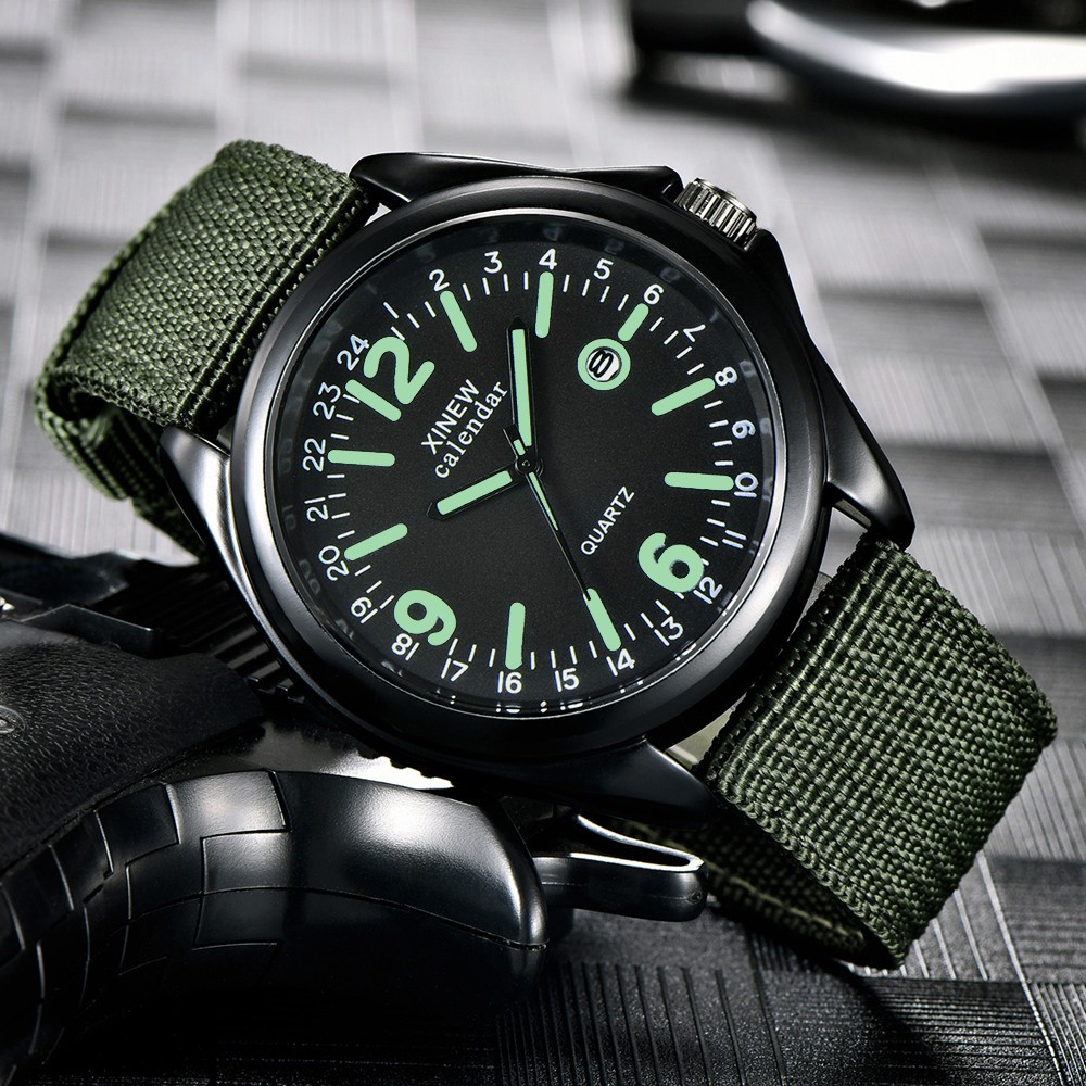 Smartwatch Luxury Watches - Military Mens Quartz Watch Black Dial