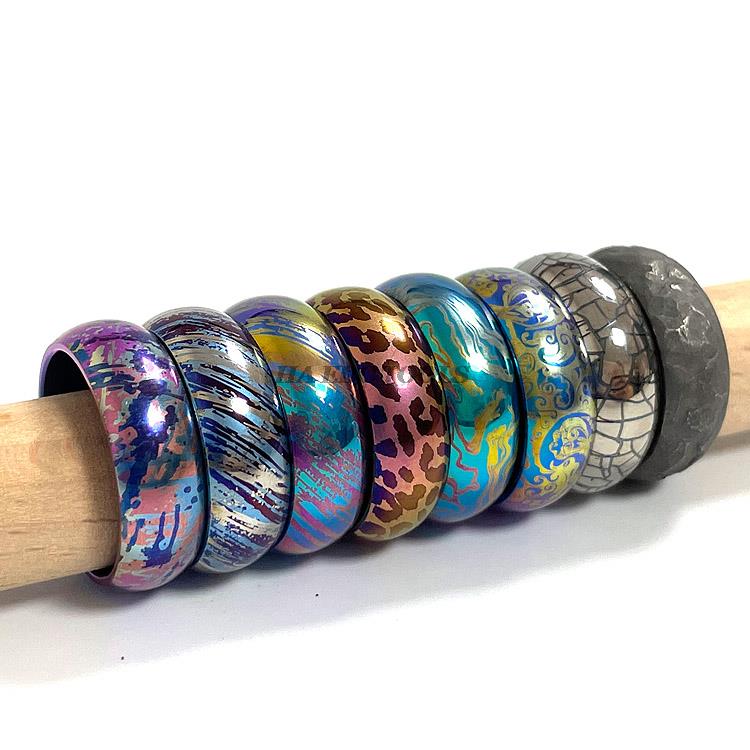 Tritium Gas Tube - Titanium Alloy Painting Ring Men's and
