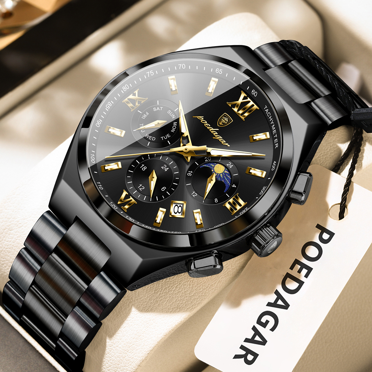Smartwatch Luxury Watches - POEDAGAR Fashion Luxury Man Wristwatch Luminous