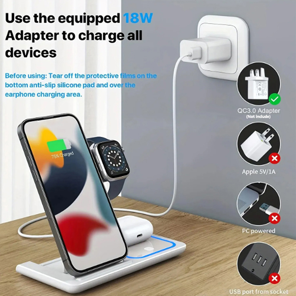 15W 3 in 1 Wireless Charger St – Smartwatch Apple Watch Bewertung und Preis