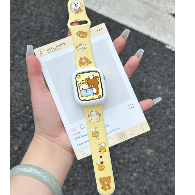 Cute Rilakkuma Print Silicone  – Silicone Sport Band Bewertung und Preis