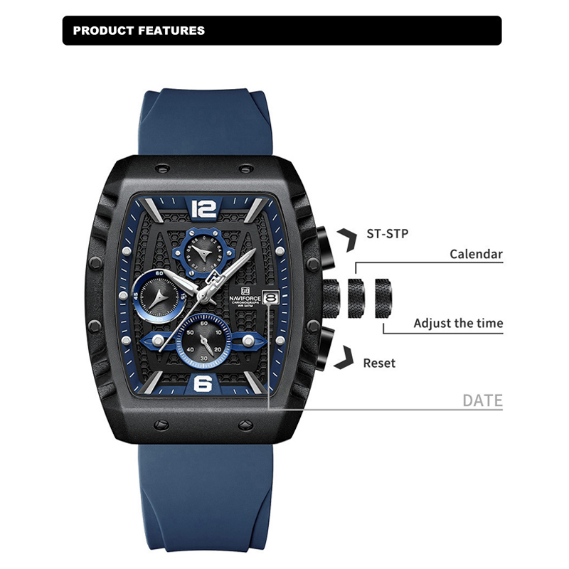 NAVIFORCE Men's Luxury Watch W – Silicone Sport Band Bewertung und Preis