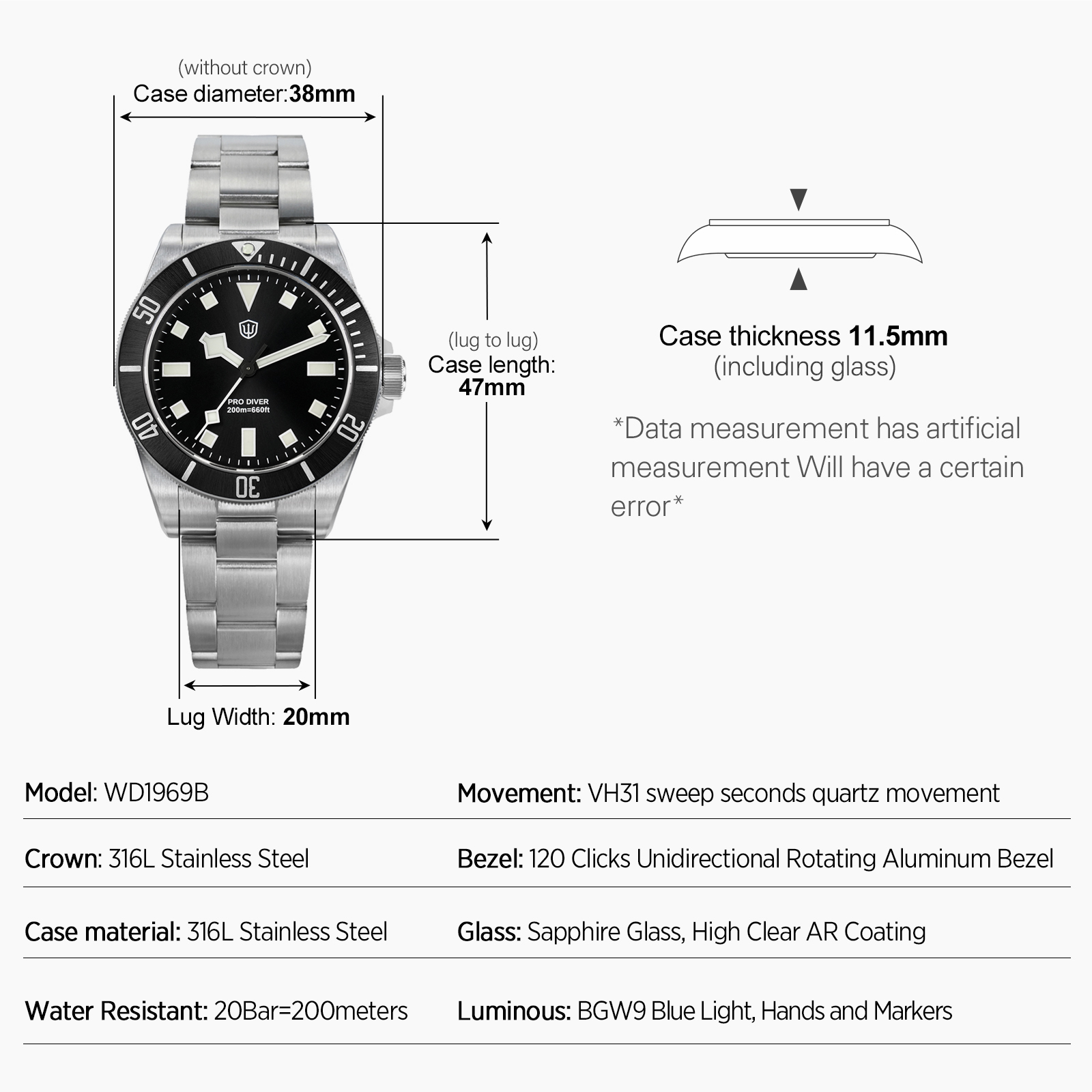 Watchdives WD1969 Sun Textured – Smartwatch Luxury Watches Bewertung und Preis
