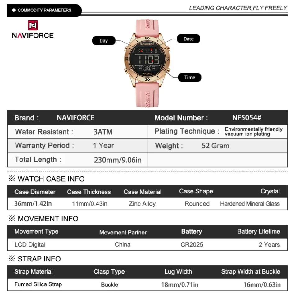 NAVIFORCE Watch For Women Fash – Silicone Sport Band Bewertung und Preis