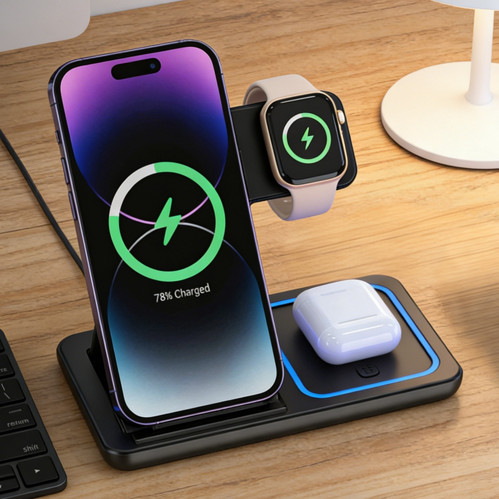 Foldable 3 in 1 Wireless Charg – Smartwatch Apple Watch Bewertung und Preis