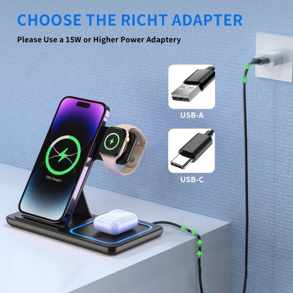 Foldable 3 in 1 Wireless Charg – Smartwatch Apple Watch Bewertung und Preis