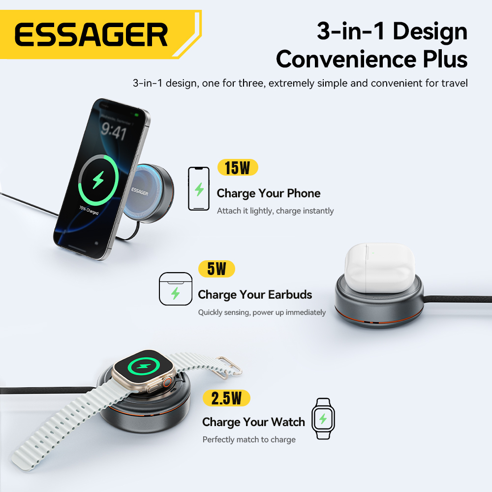 Essager 15W 3 in 1 Magnetic Wi – Smartwatch Apple Watch Bewertung und Preis